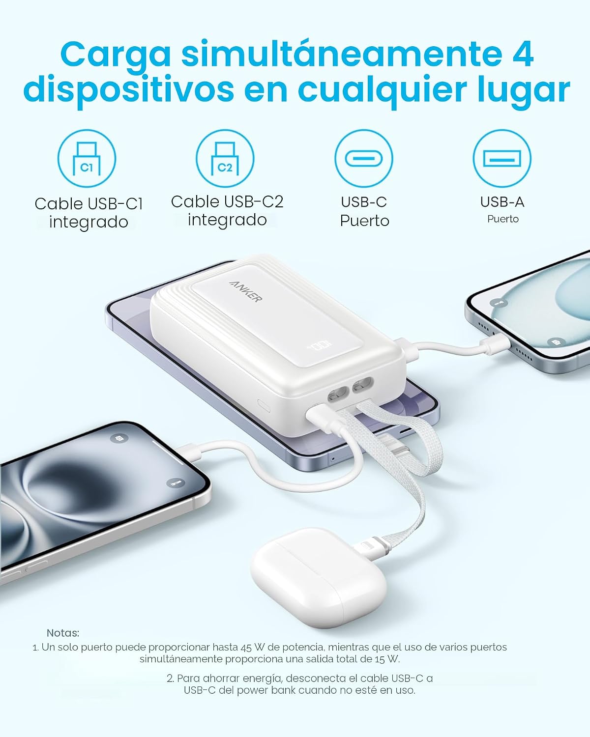 Anker Zolo Banco de Energía (Versión Actualizada 2025), Carga Rápid...