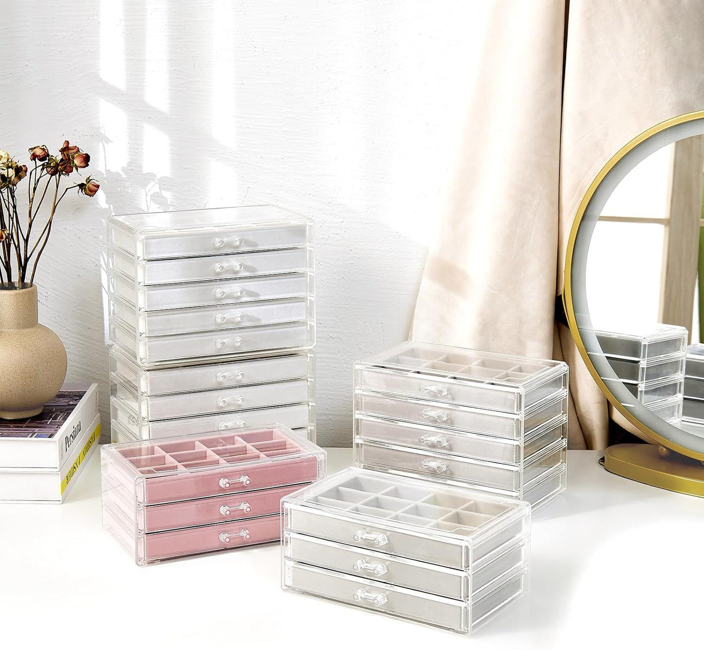 ProCase - Organizador de aretes con 5 cajones, joyero de acrílico t...