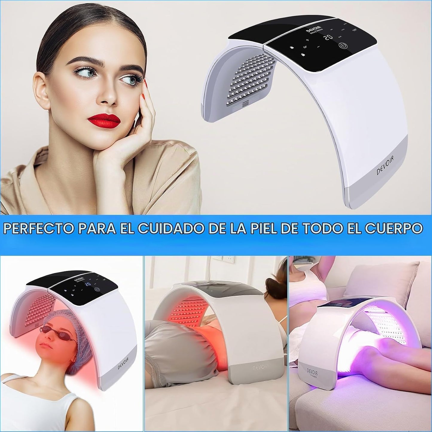 7 colores con cara LED para problemas faciales de SPA Facial Cuerpo...