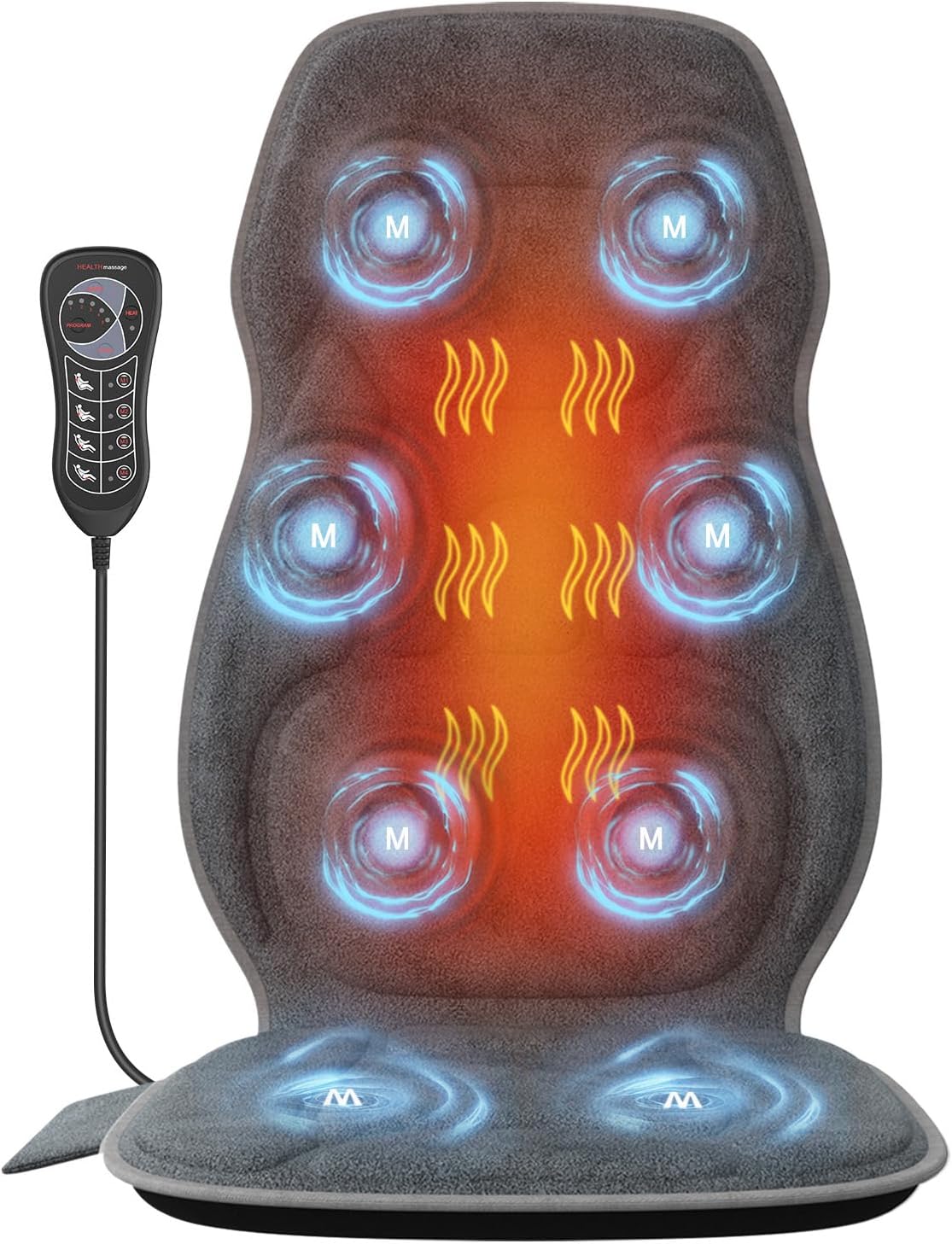 comrelax Masajeador de espalda con cubierta de tela de felpa suave,...