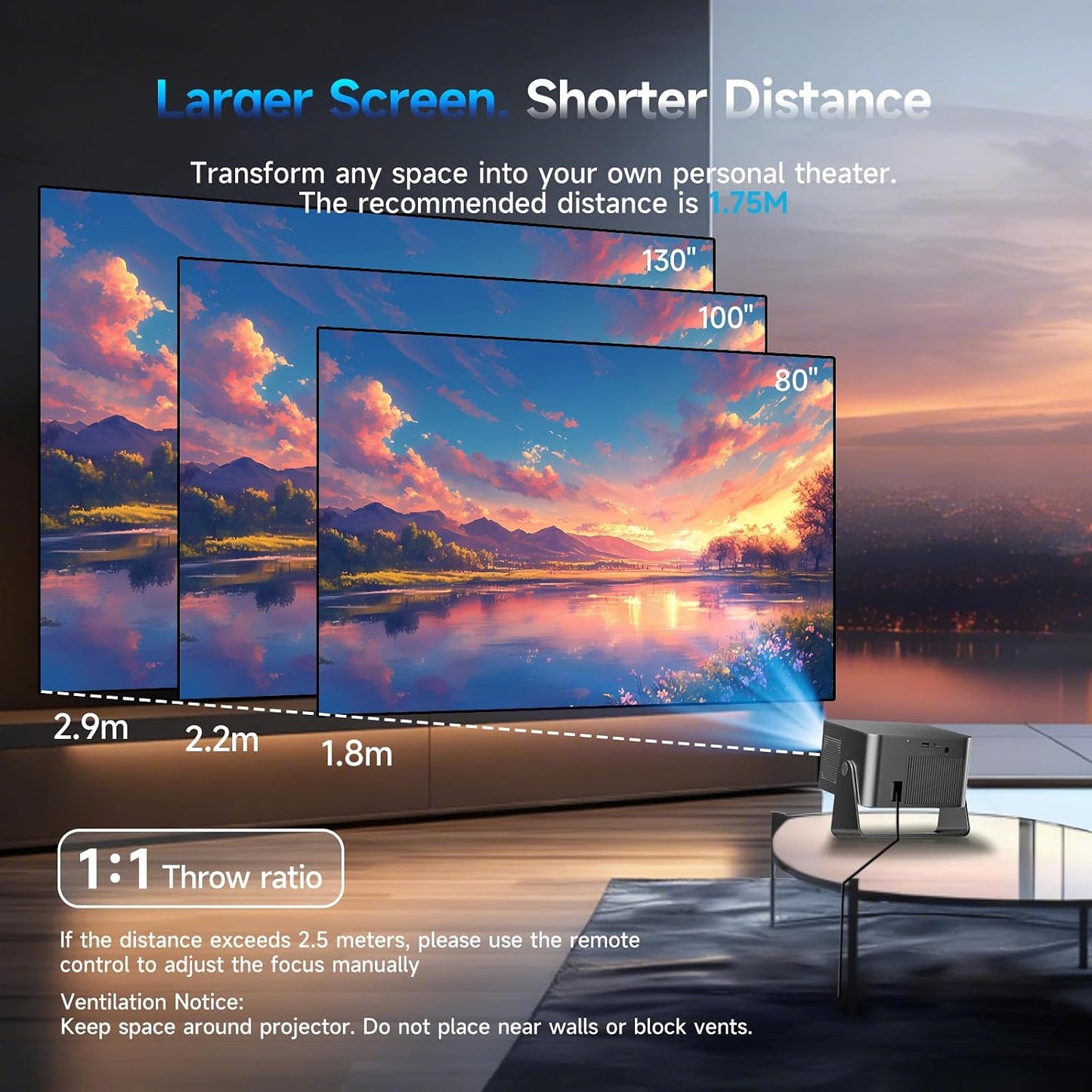 Magcubic Proyector inteligente 4K, proyector portátil con WiFi y Bl...