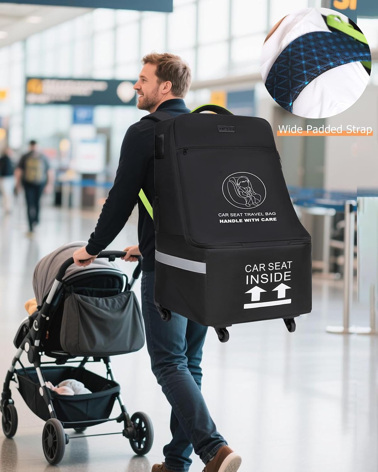 MCBD Bolsa de viaje para asiento de automóvil para avión, mochila p...