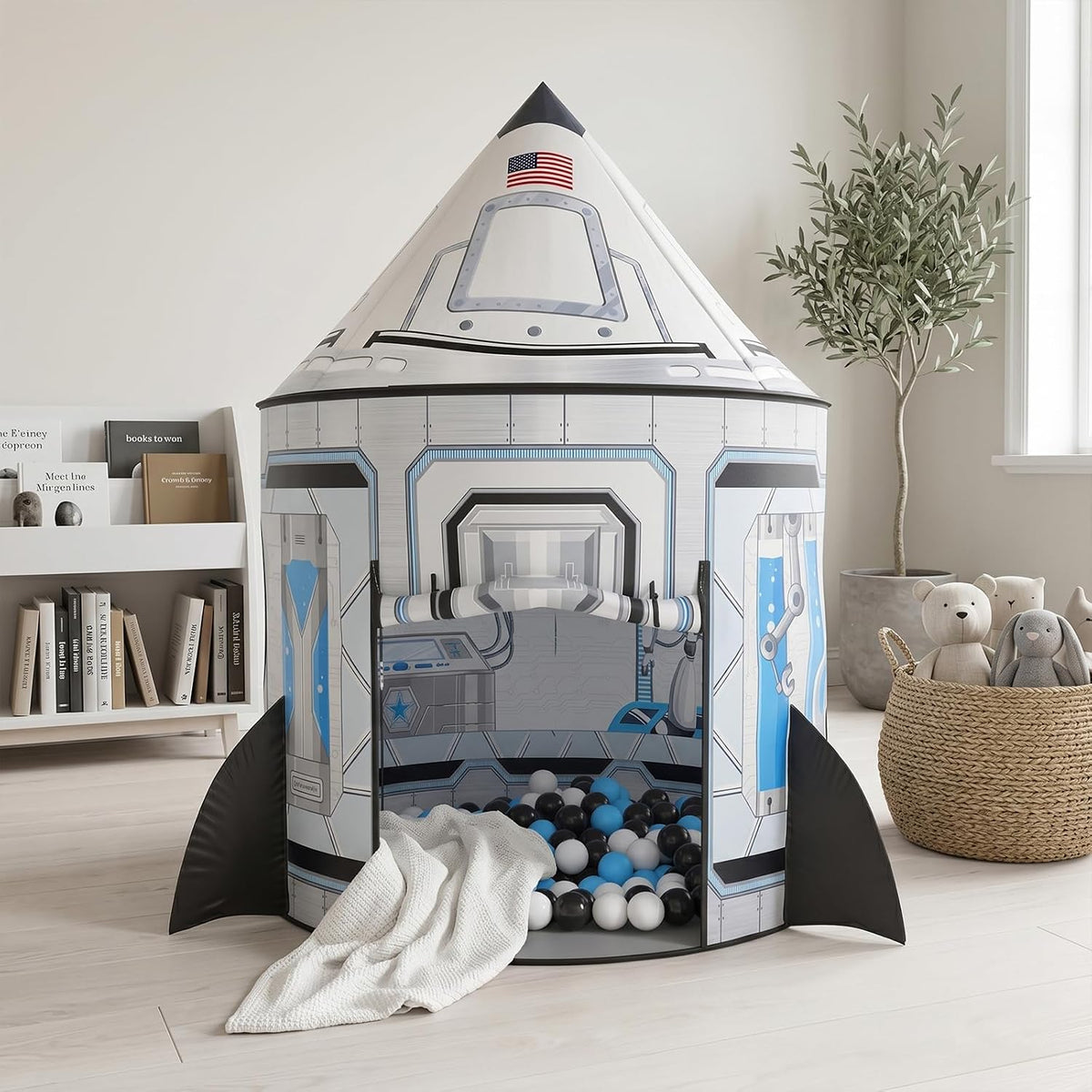 PigPigPen Tienda de campaña Rocket Ship para niños: casa de juegos...