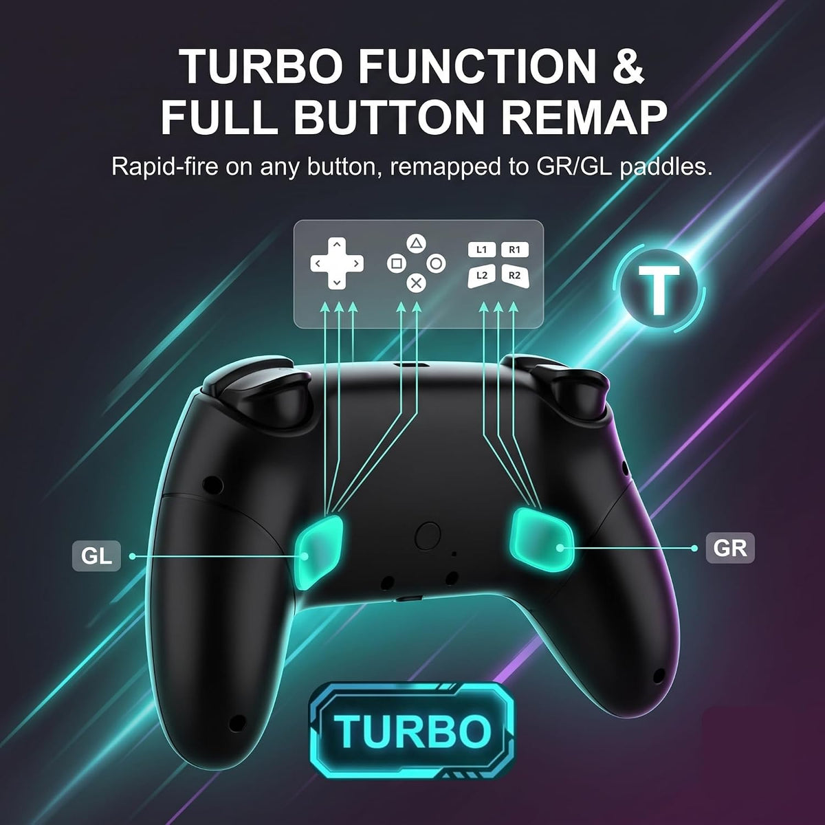 PLAYVORA Mando Inalámbrico Gaming compatible con PS5, PC, Xbox, iOS...