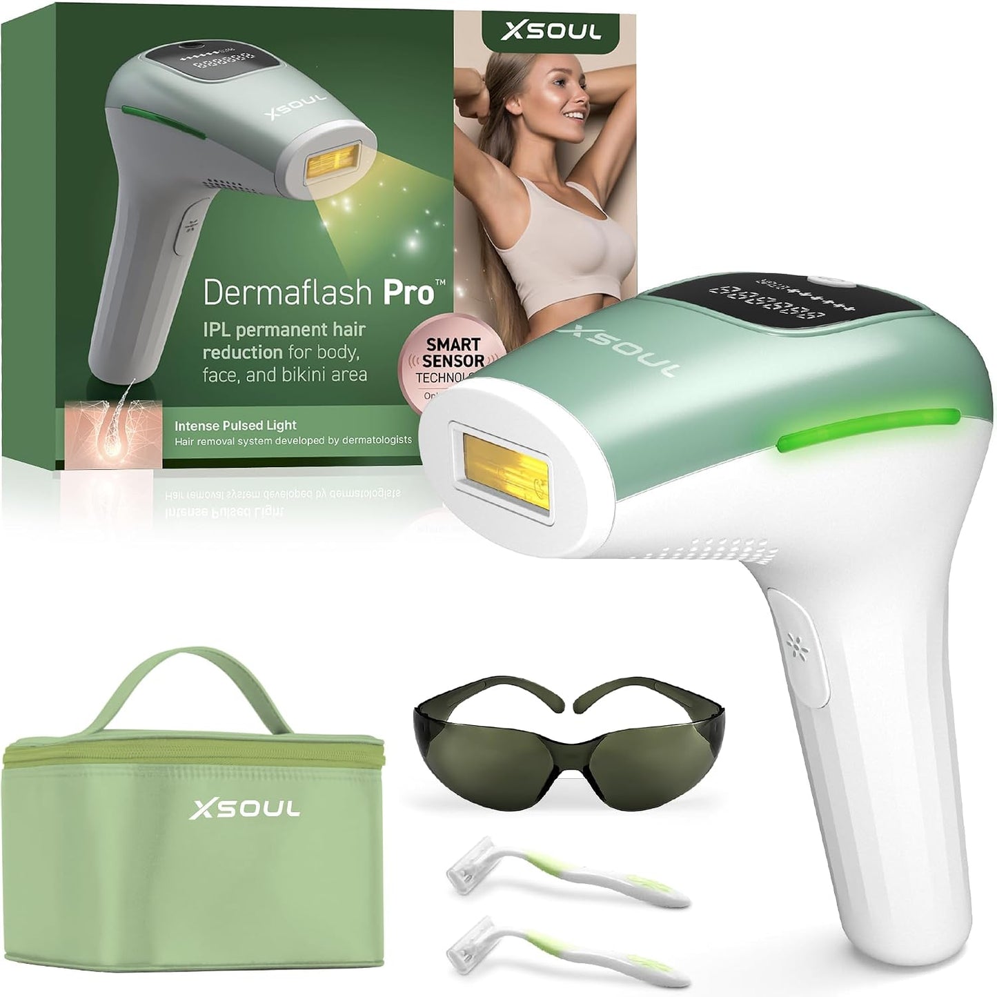 Xsoul Depilación láser IPL, removedor de vello sin dolor para mujer...