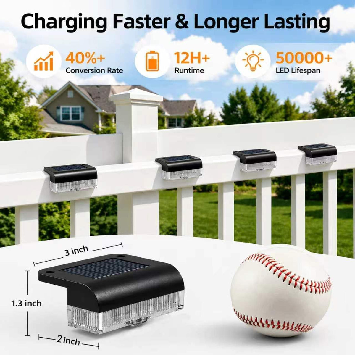 16PK Luces solares para valla al aire libre, impermeables, luces de...