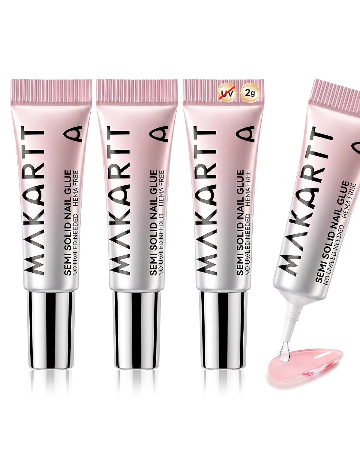 Pegamento de uñas semisólido Makartt para prensas: 2 g x 4 tamaño p...