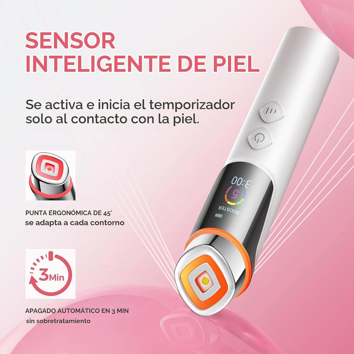 Viconor Masajeador facial, varita de luz roja 6 en 1 para mujeres p...