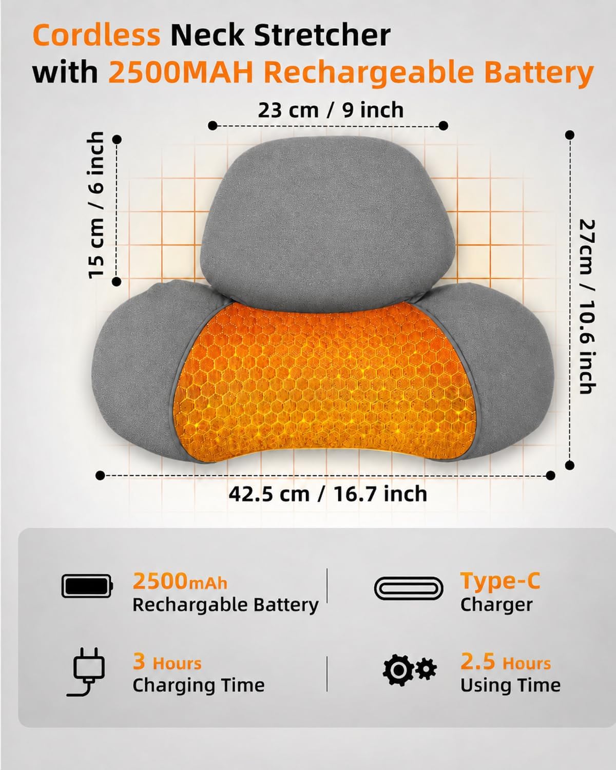 Upalled Almohada masajeadora de cuello con calefacción inalámbrica...