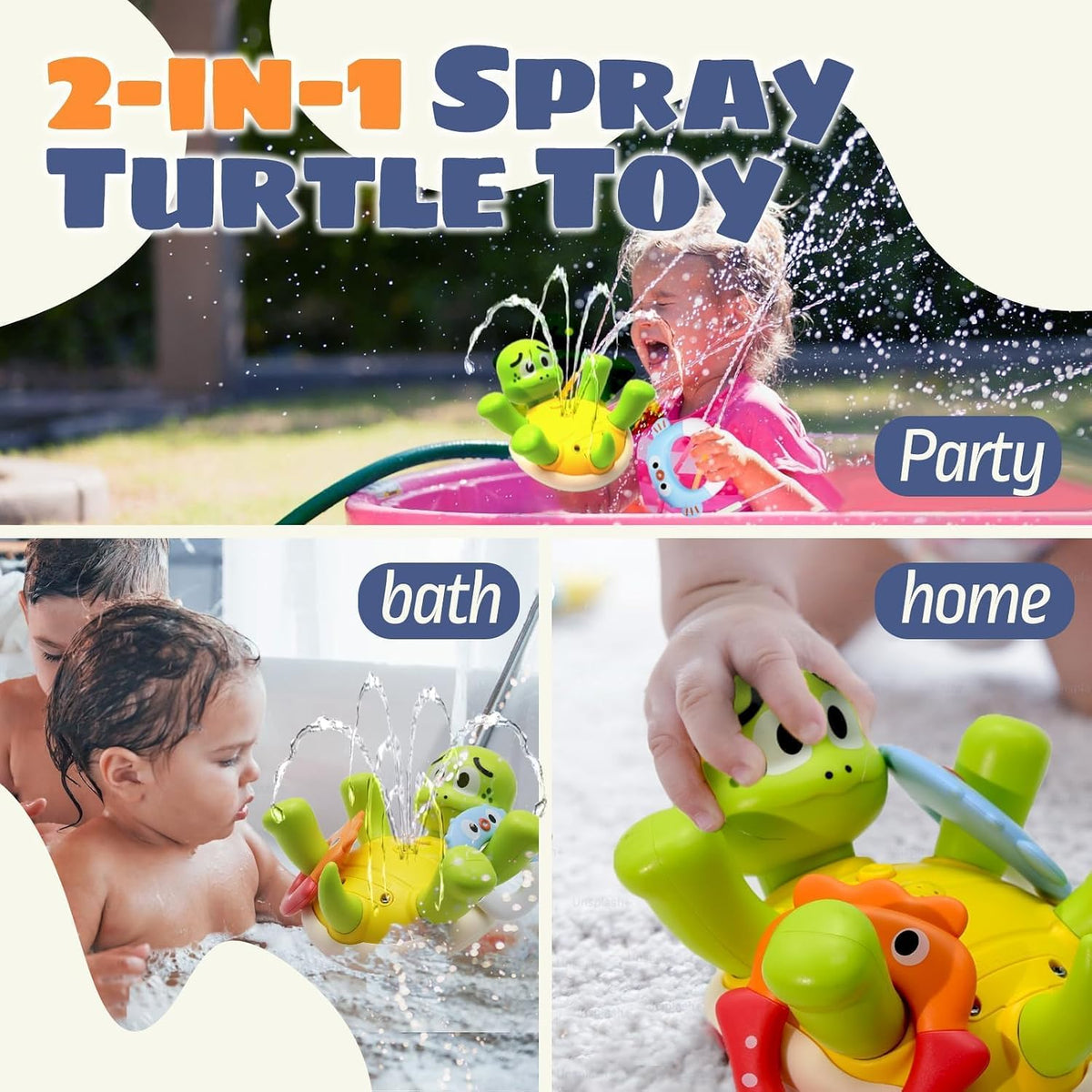 Sizobi Juguetes de Baño para Bebés, Juguete de Baño de Tortuga Reca...
