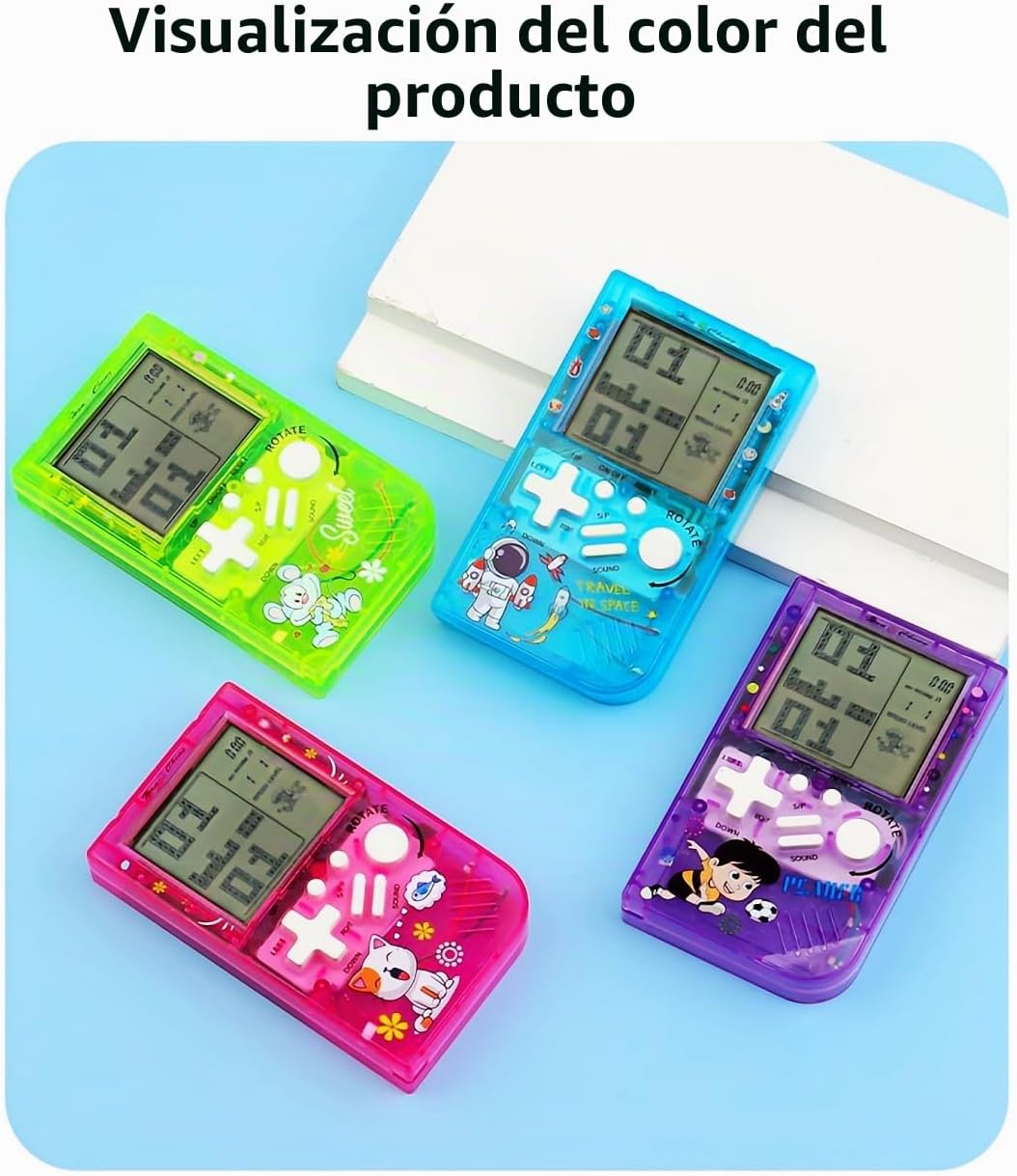 LZYCH Consola de juegos de ladrillo para niños, cuerpo transparente...