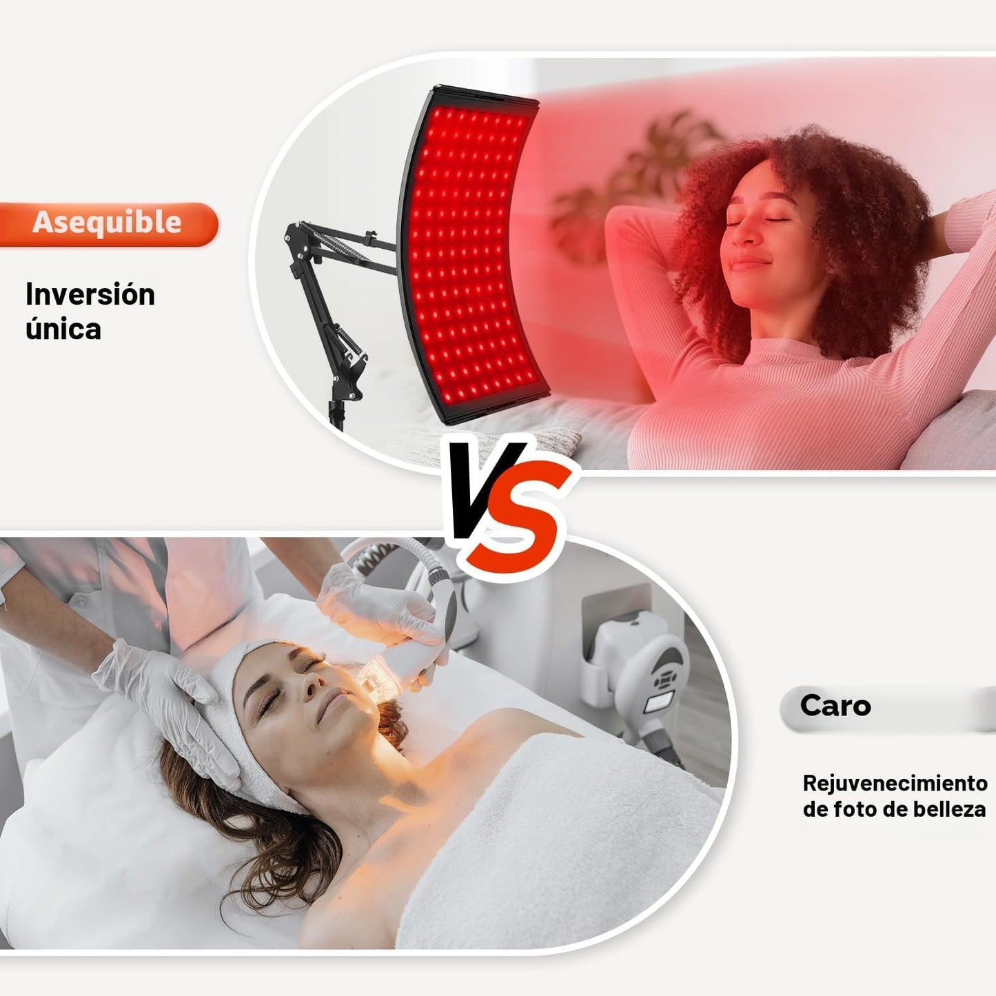 Terapia de luz roja para cara y cuerpo, lámpara de terapia de luz r...
