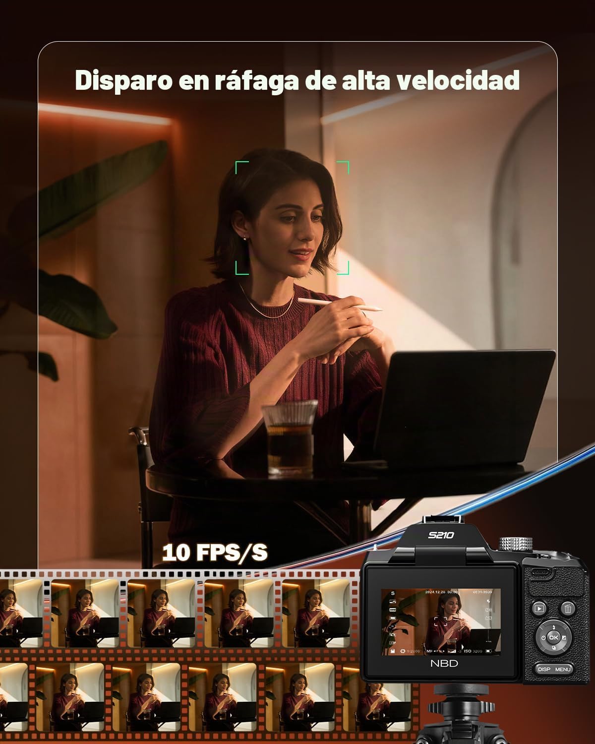 Cámaras digitales NBD 8K 64MP para fotografía, zoom óptico 16X, len...