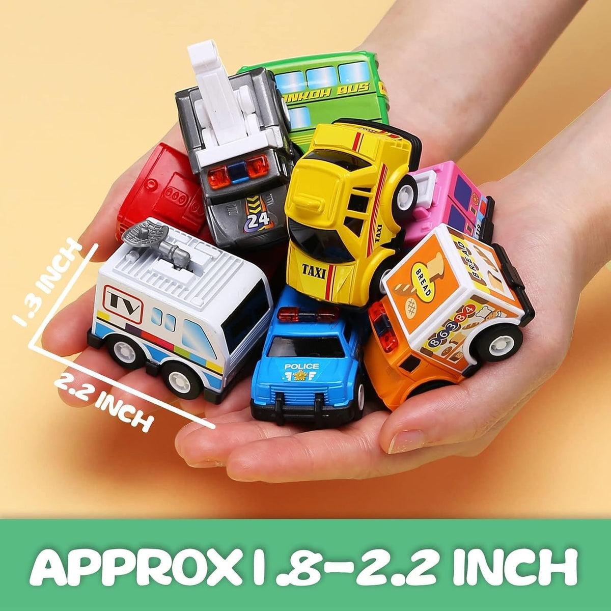 Paquete de 18 juguetes de coche con caja de almacenamiento, mini mo...