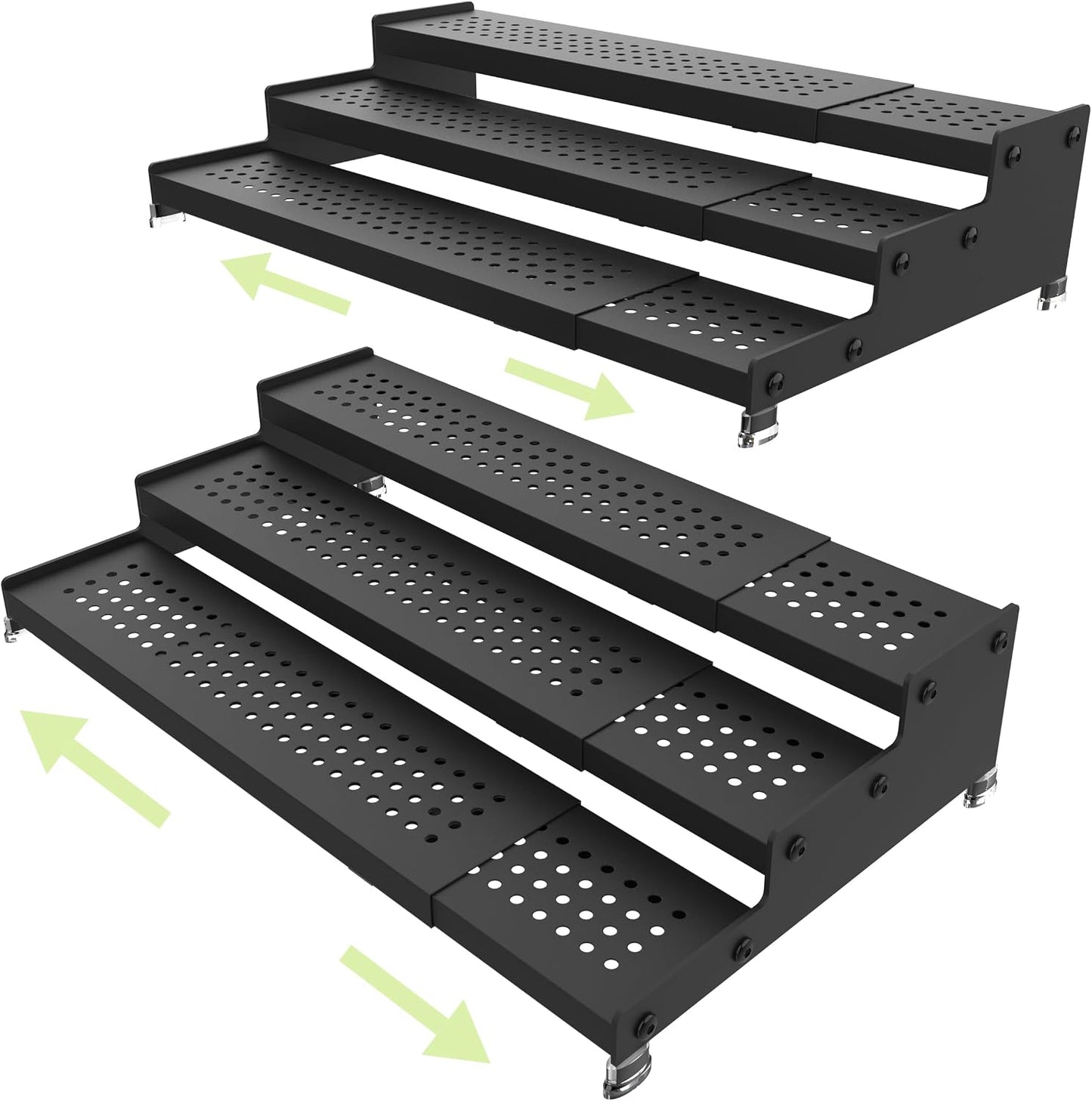 Zilvando Estante extensible de metal para especias de 3 niveles, ne...