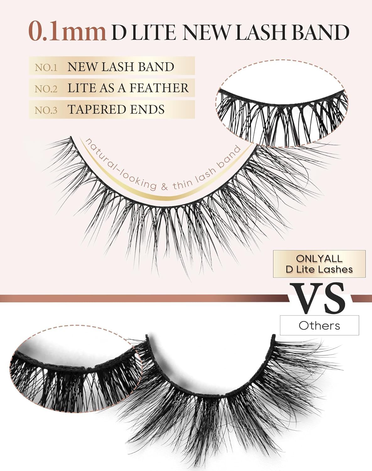 Onlyall Pestañas naturales, pestañas postizas de aspecto natural, p...