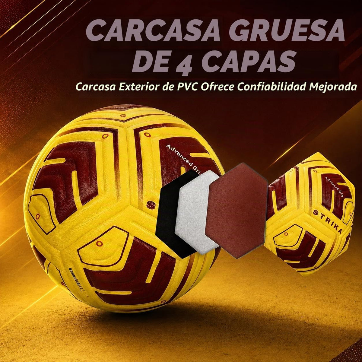 STRIKA Balón de fútbol prémium tamaño 5 y 4 \u2013 Pelota híbrida p...