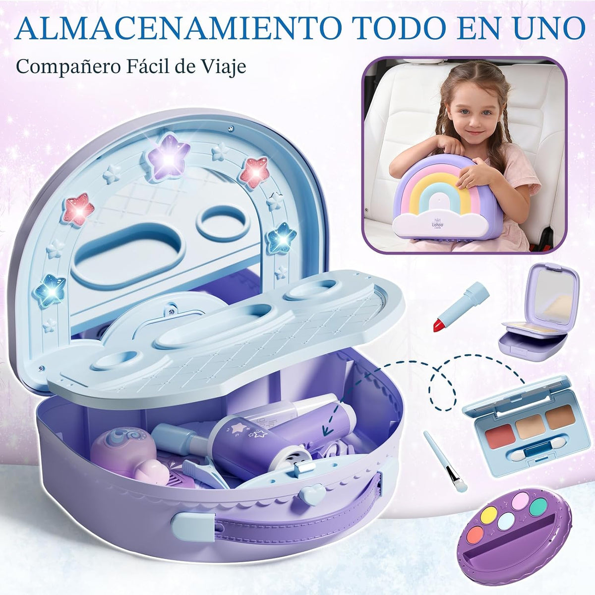 Lehoo Castle Tocador para Niñas Pequeñas con Set de Maquillaje, Toc...