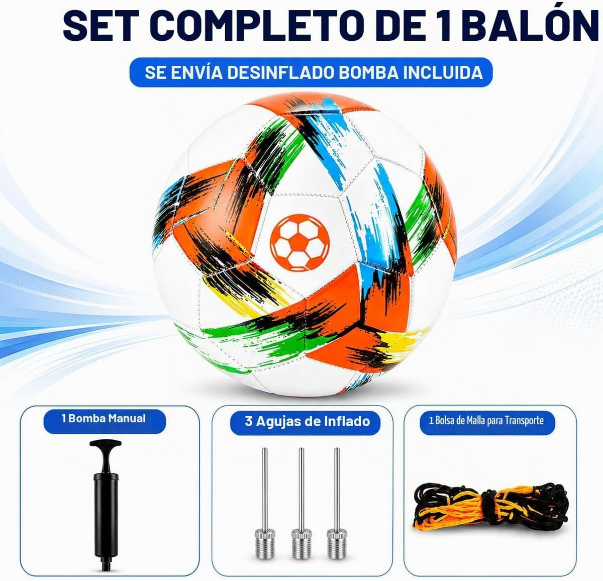 Innotoys Balón de fútbol tamaño 5, tamaño 4, tamaño 3, desinflado,...
