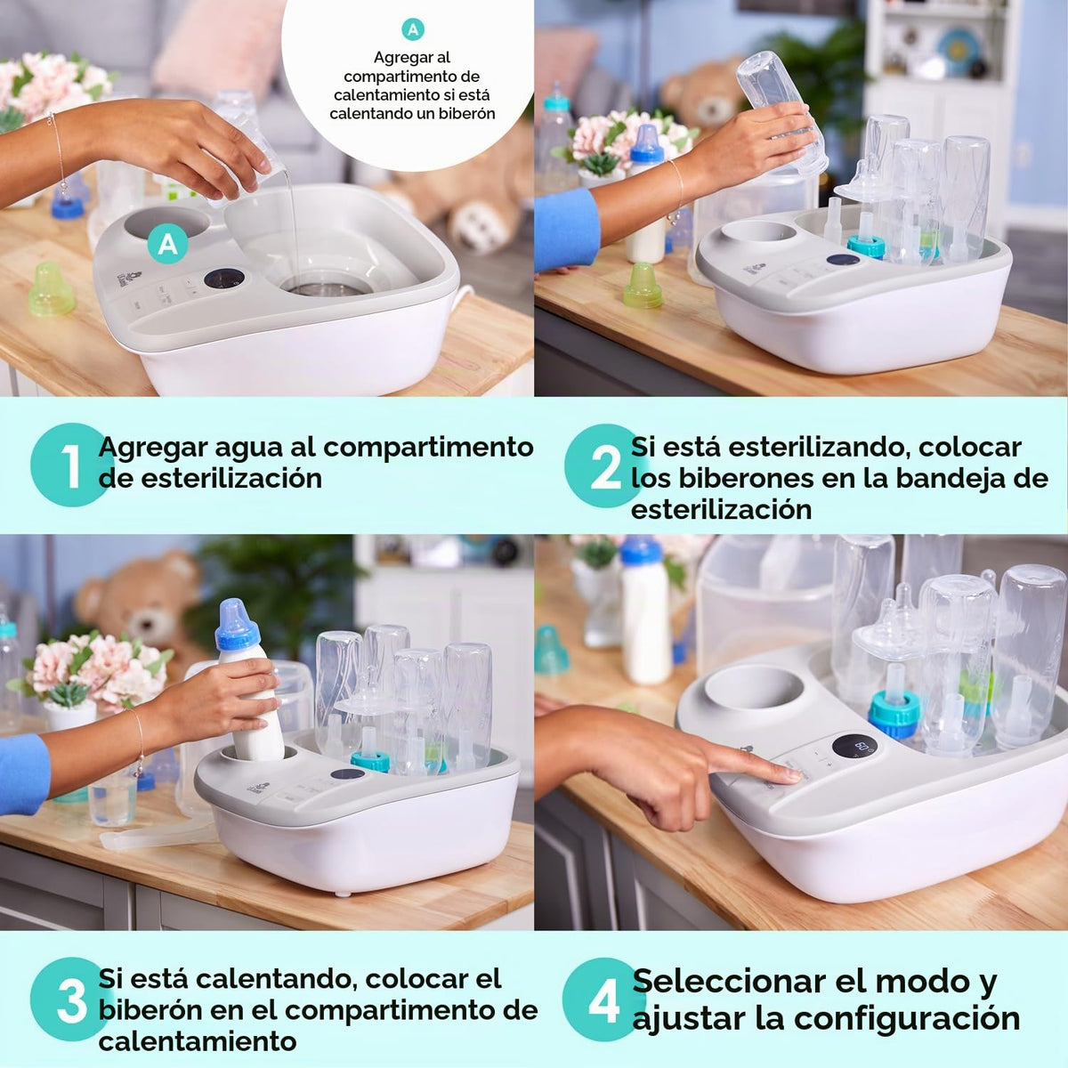Lil' Jumbl Esterilizador y calentador de biberones 2 en 1 - Est...