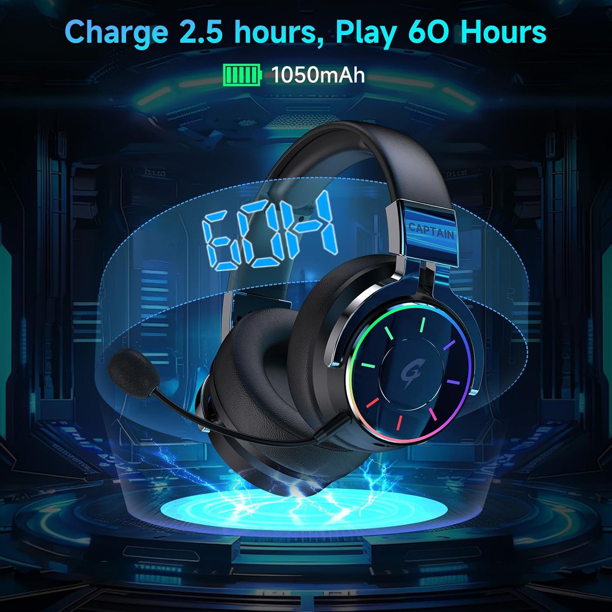 AOC Auriculares inalámbricos para juegos de 2.4 GHz para PS5, PC, P...