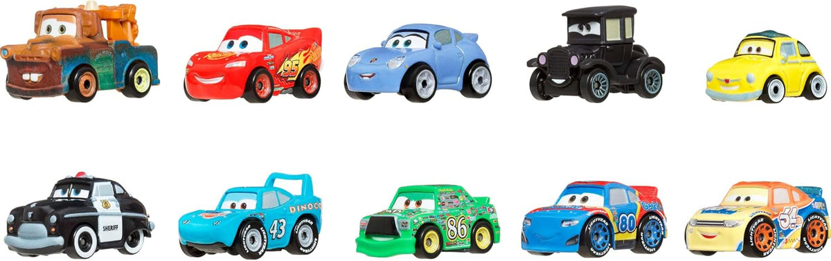 Mattel Disney Pixar Cars Vehículos de juguete Paquete de 10, Conjun...