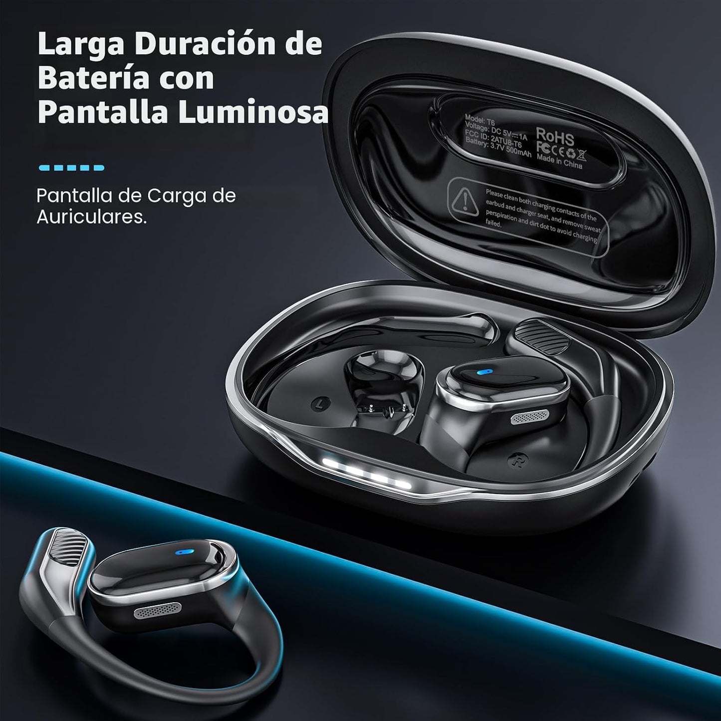 TRAUSI Auriculares inalámbricos con Bluetooth, auriculares estéreo...