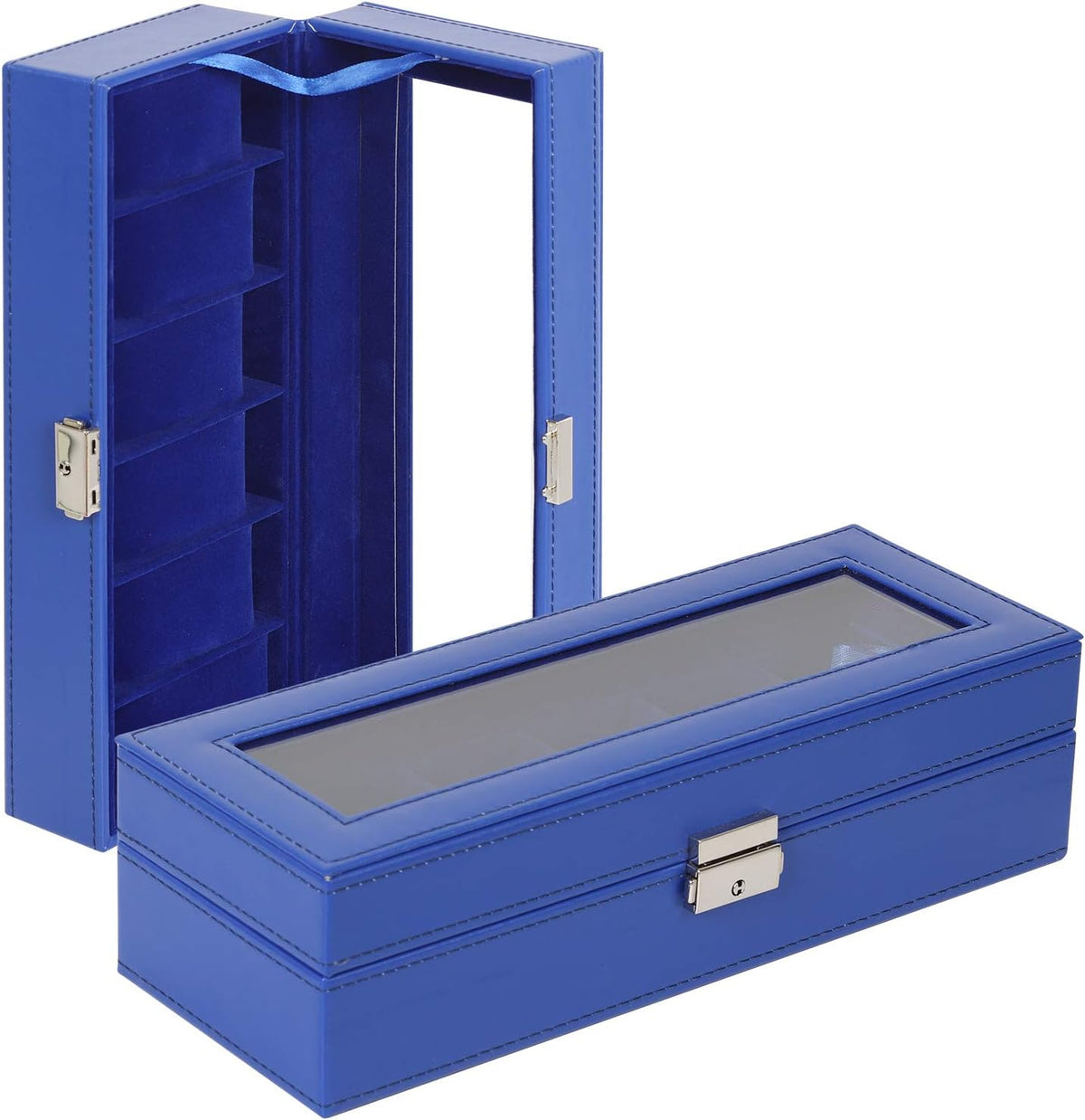 NEX Caja de reloj, organizador de 6 ranuras para relojes con caja d...