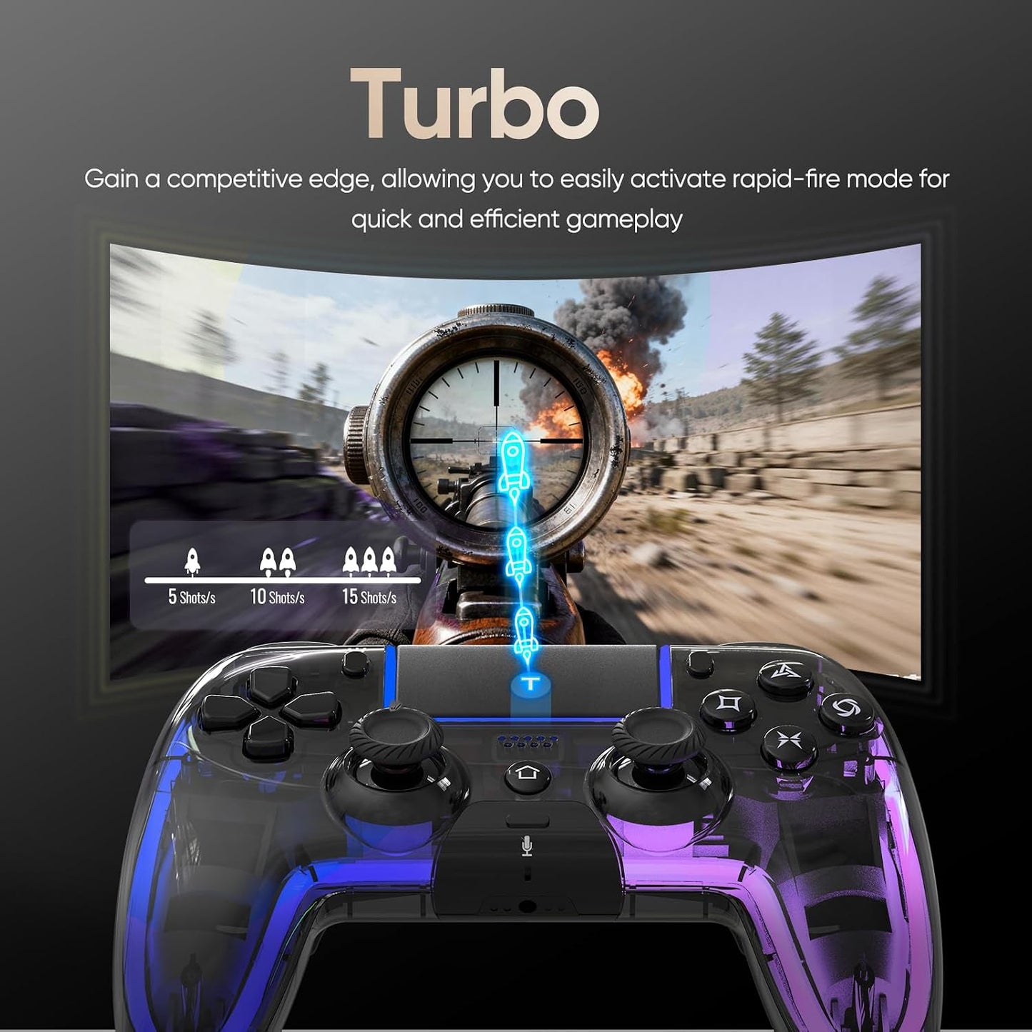 BETMI Controlador inalámbrico para PS5, Pro\/Slim\/MAC\/Steam Deck\...