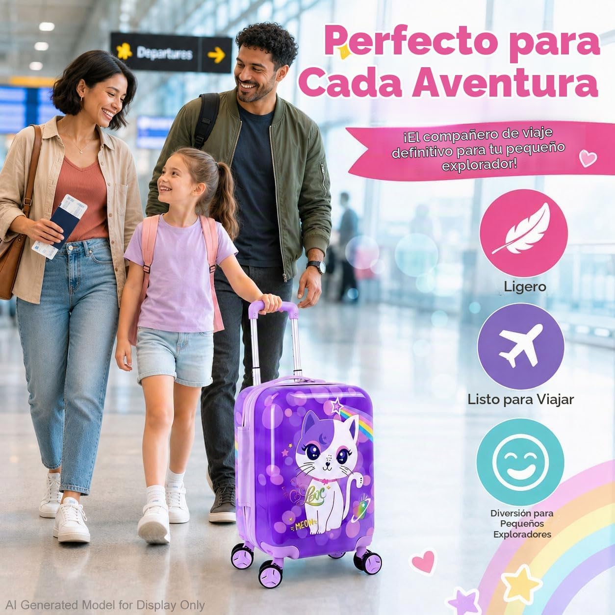 Juego de equipaje de mano ligero para niños, 2 piezas con ruedas, m...