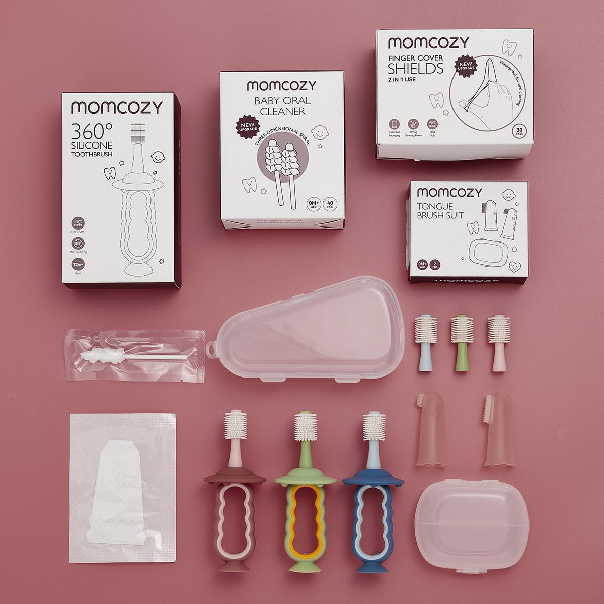 Momcozy Limpiador de lengua para bebés, cepillo de dientes para beb...