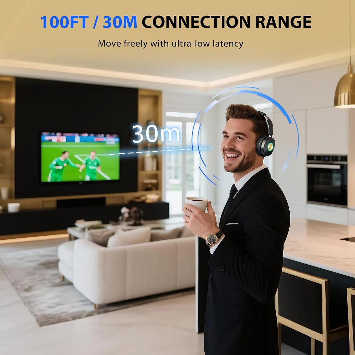 Auriculares inalámbricos para TV, base de carga óptica RCA AUX tran...