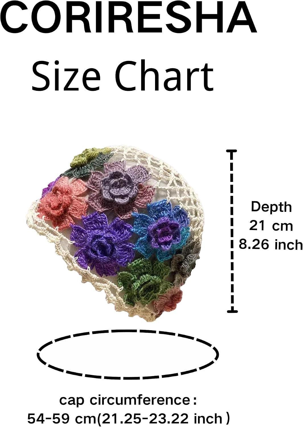 CORIRESHA Boho Chic Hecho a Mano Crochet Flor Beanie Ligero Hueco Y...