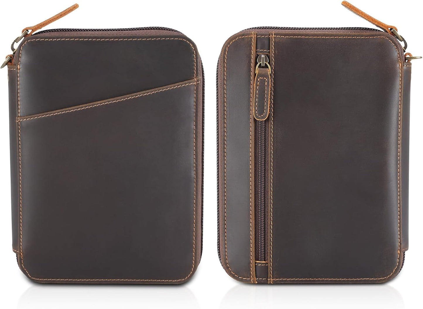 Polare - Cartera de cuero de grano completo para pasaporte familiar...