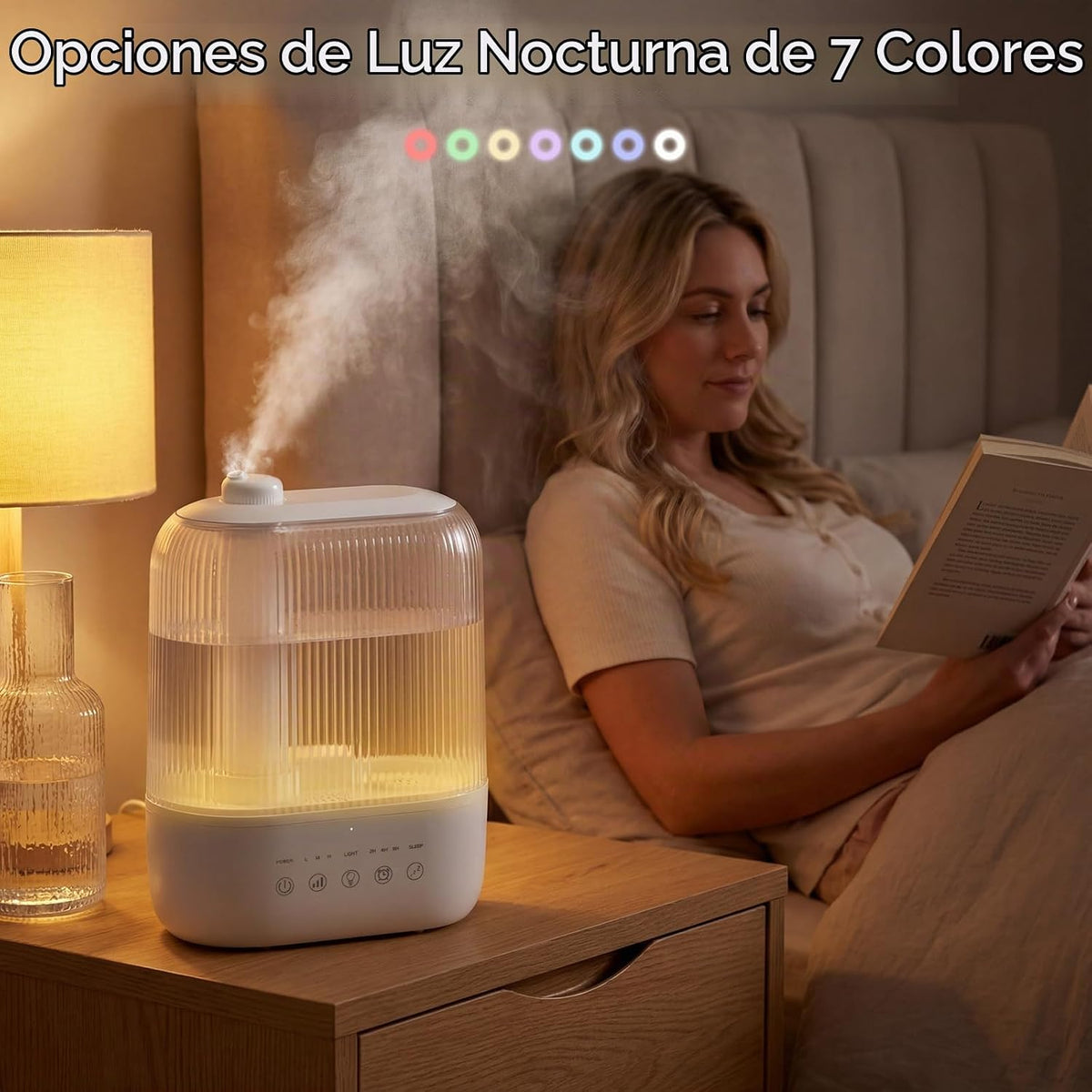 Electactic Humidificador de llenado superior de 3 litros, difusor d...