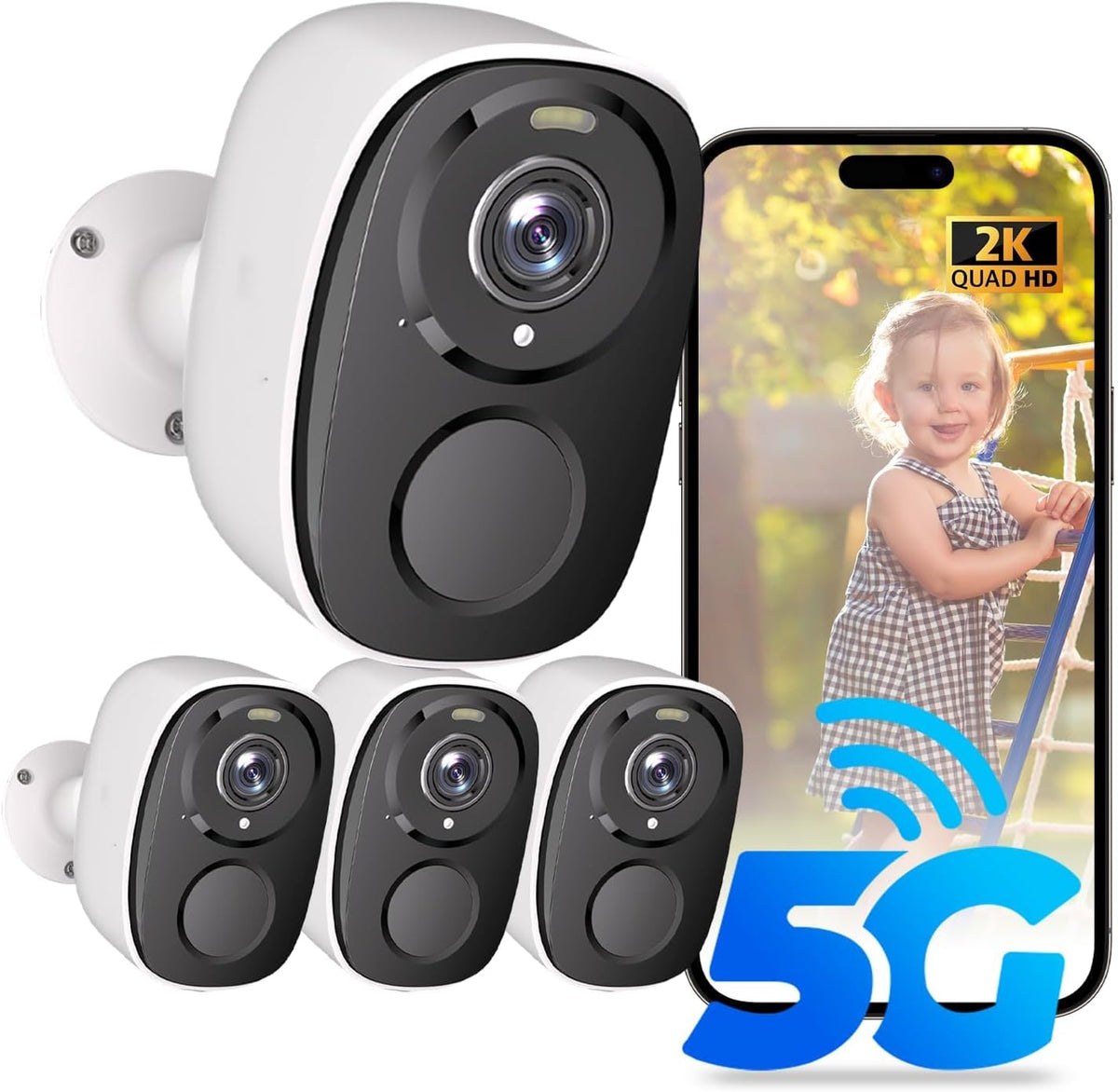 ELECCTV Cámaras de seguridad WiFi 5G\/2.4G inalámbricas para exteri...
