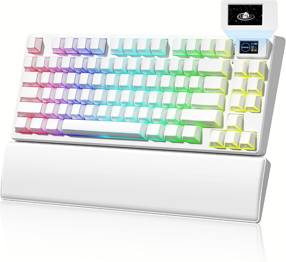 Womier Teclado mecánico inalámbrico 75% con pantalla multimedia a c...