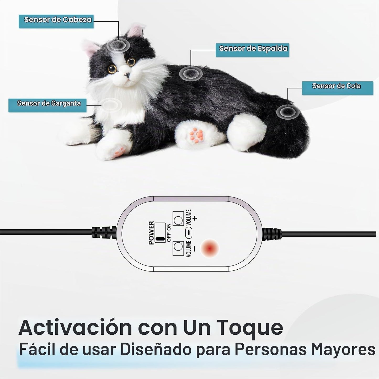 Chongker - Animales de peluche realistas para ancianos | Gato robót...