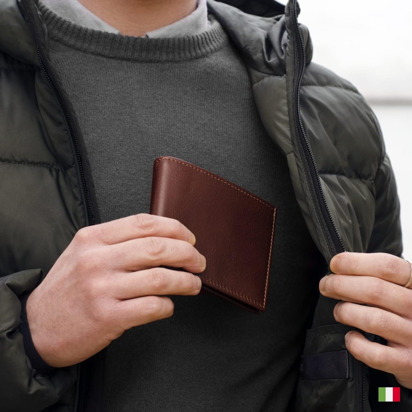 Maruse Billetera plegable para hombre \u2013 Cartera delgada de cue...