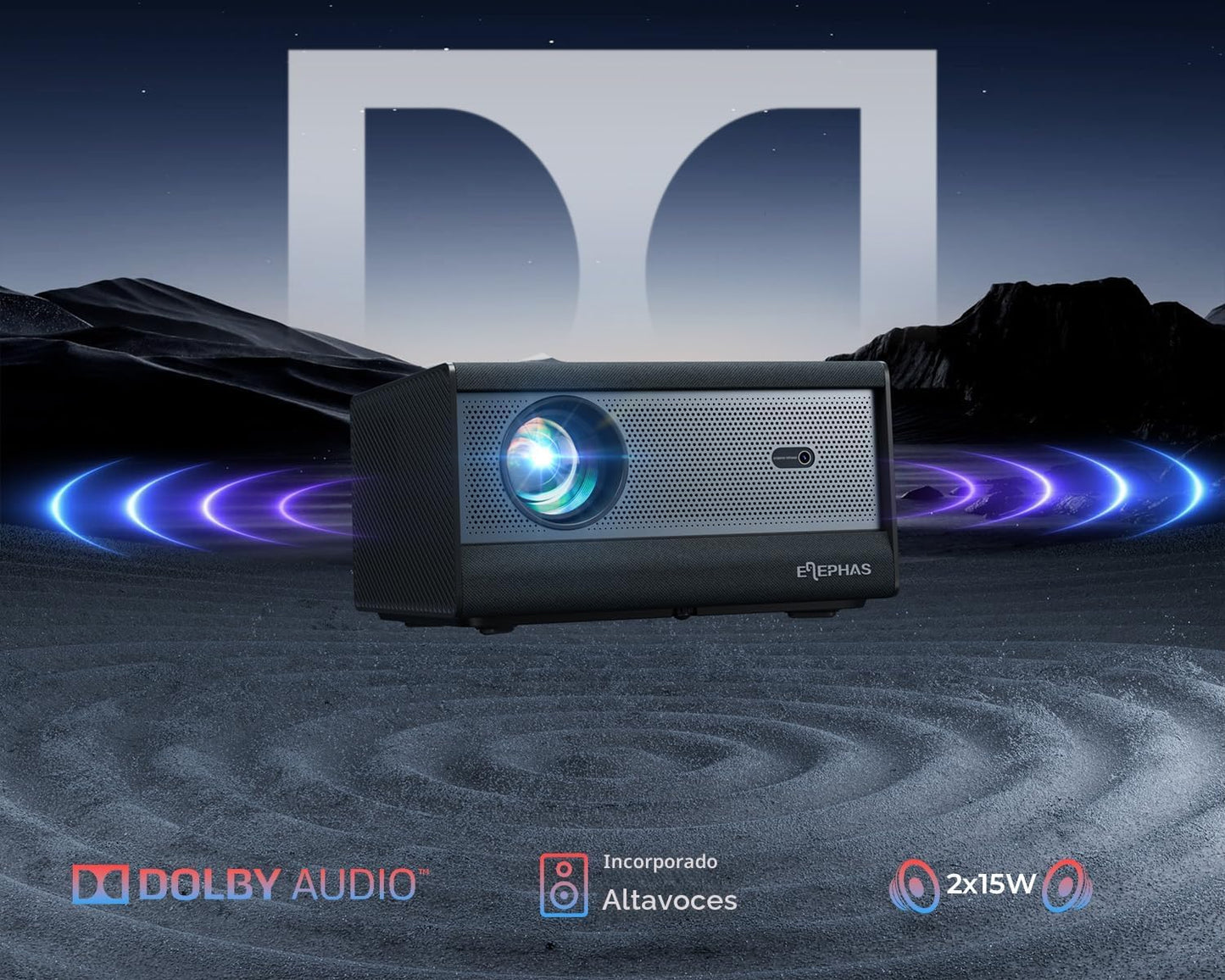 ELEPHAS Proyector inteligente 4K con WiFi y Bluetooth, compatible c...