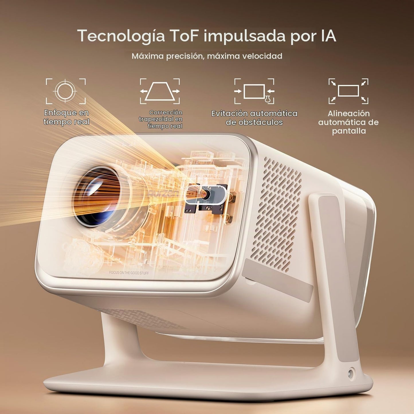 Aurzen BOOM Mini Google TV Proyector inteligente para exteriores co...