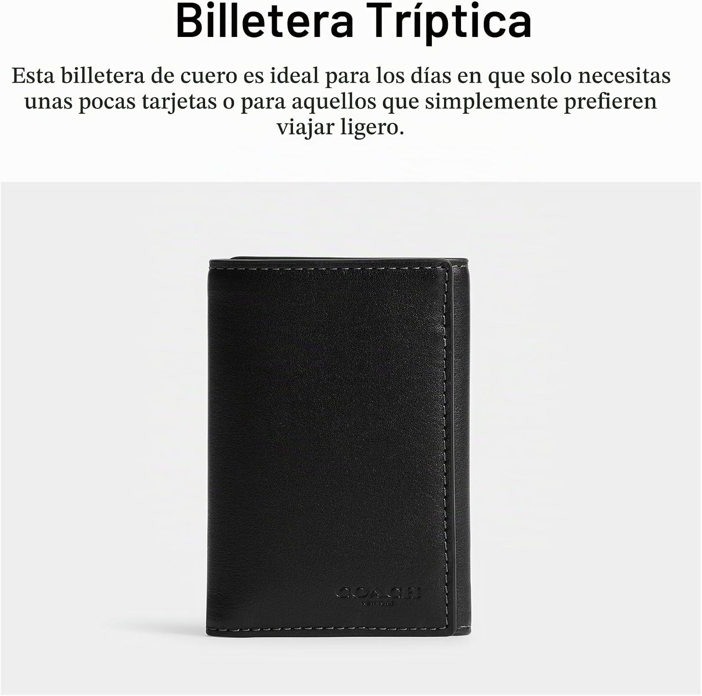 Cartera triple en piel plena flor natural