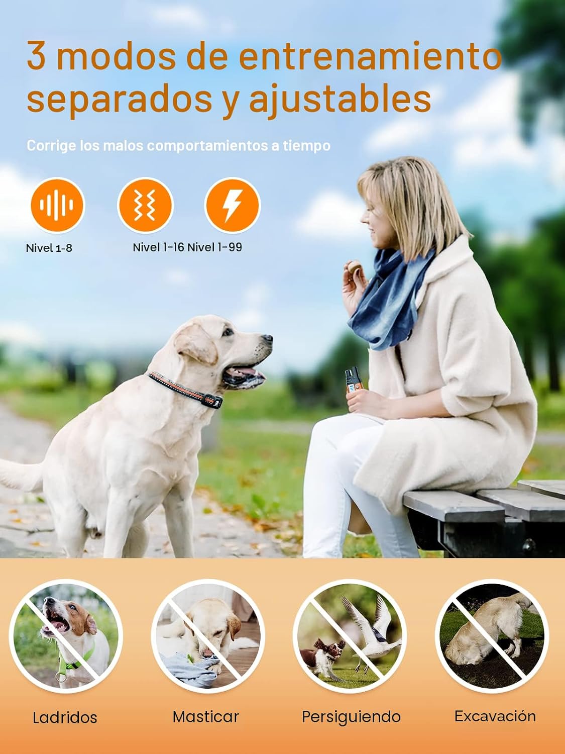 Bousnic Collar de choque para perro, 2 perros (5-120 libras) \u2013...