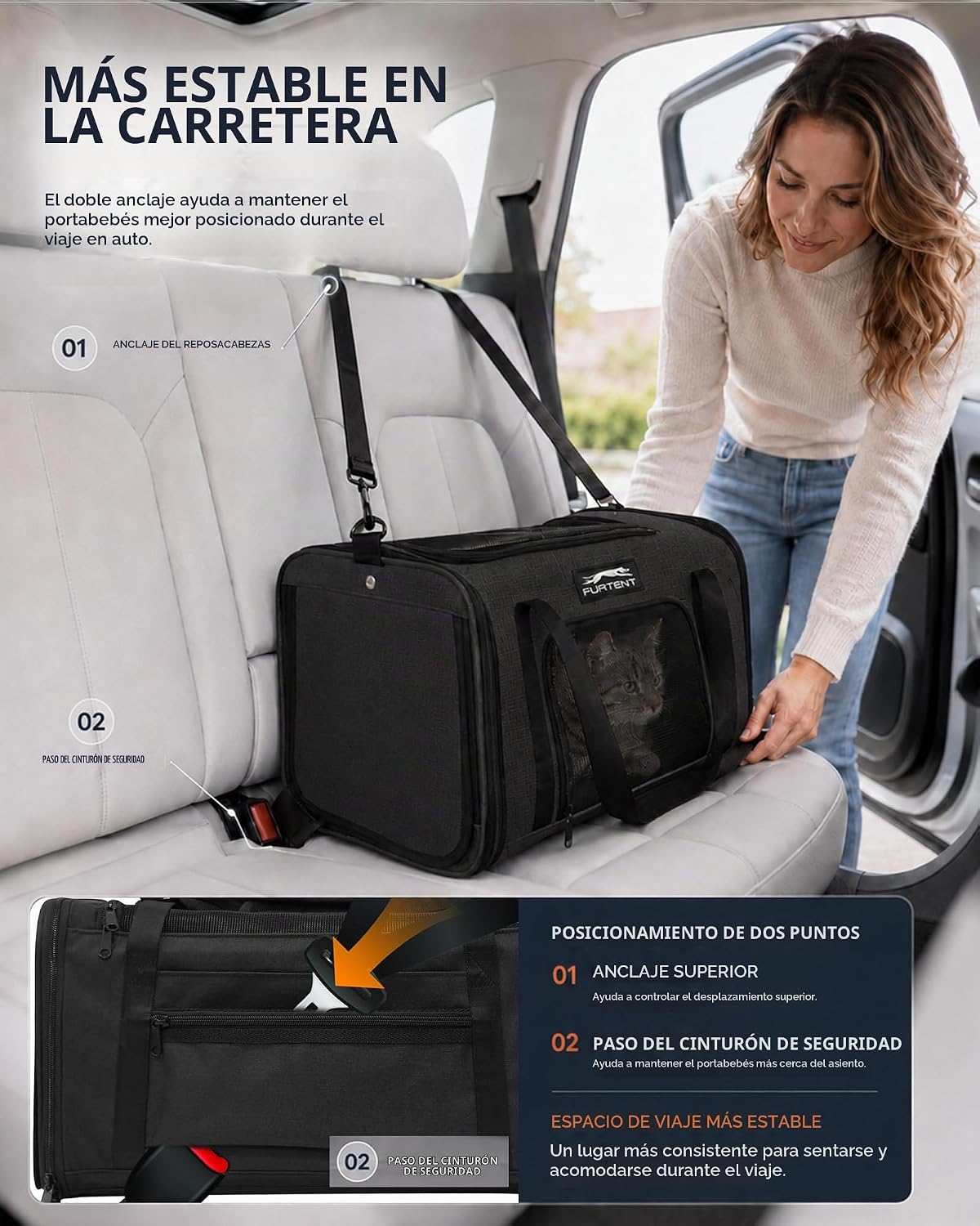 Transportador de mascotas de 17 x 11 x 9.5 pulgadas, aprobado por a...