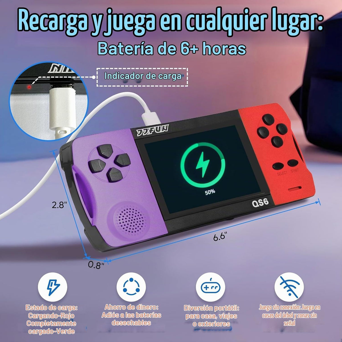 Juegos de mano de 16 bits para niños con pantalla grande IPS de 3.2...