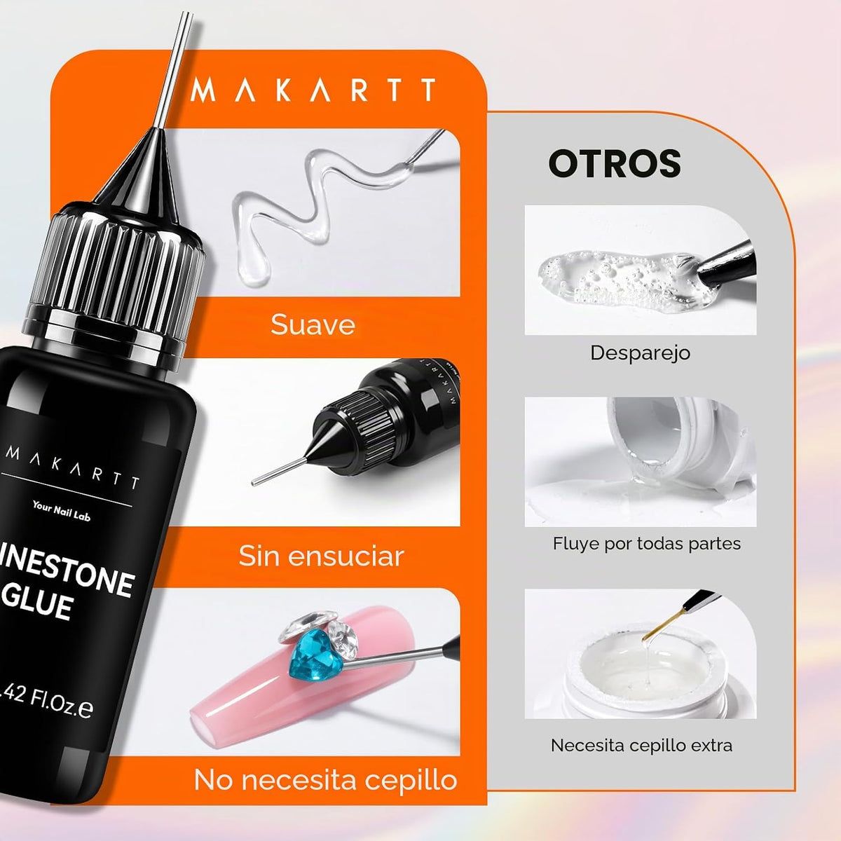 Makartt 2 piezas de pegamento de diamantes de imitación, gel 3D de...