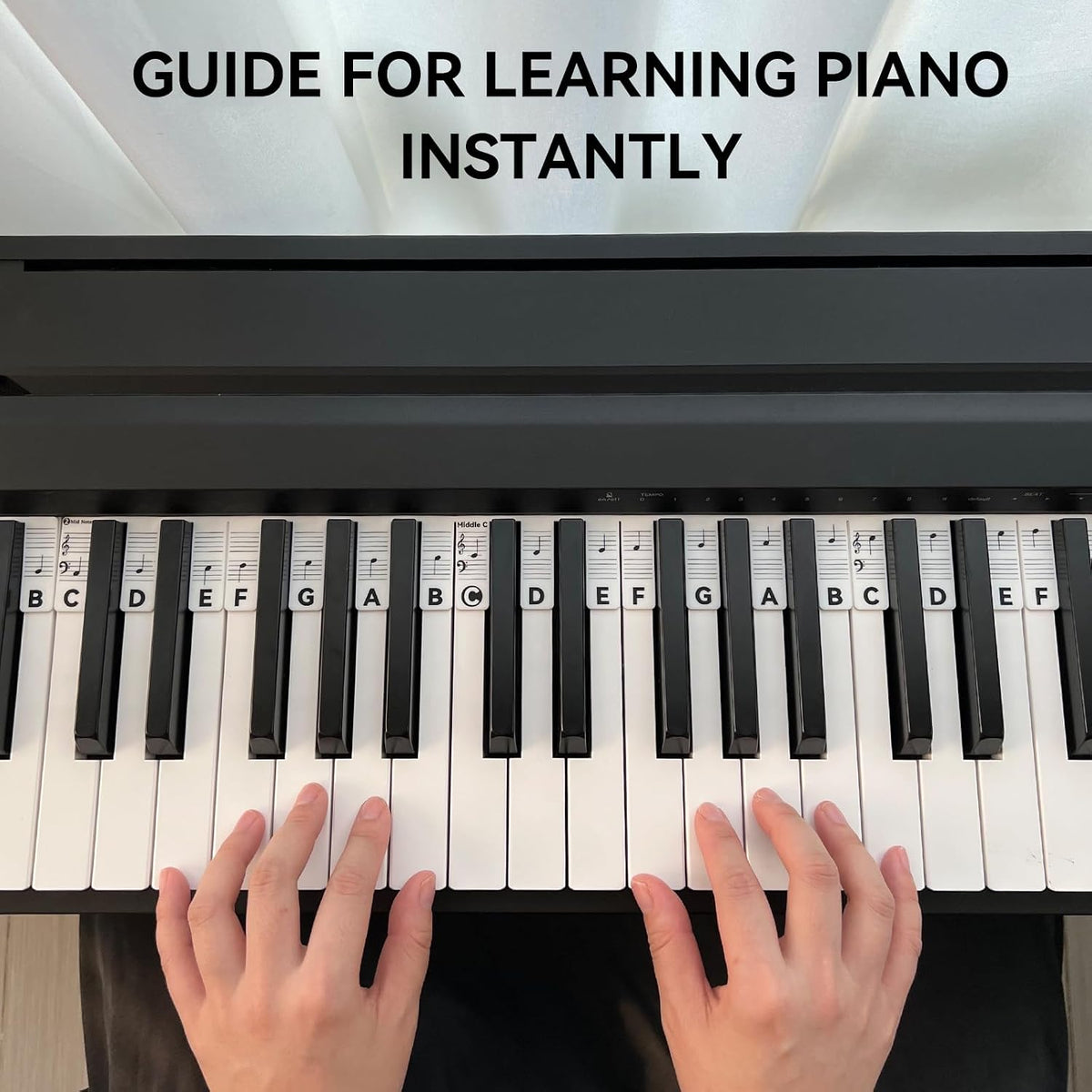BEATBIT Guía de notas de piano para principiantes, etiquetas extraí...