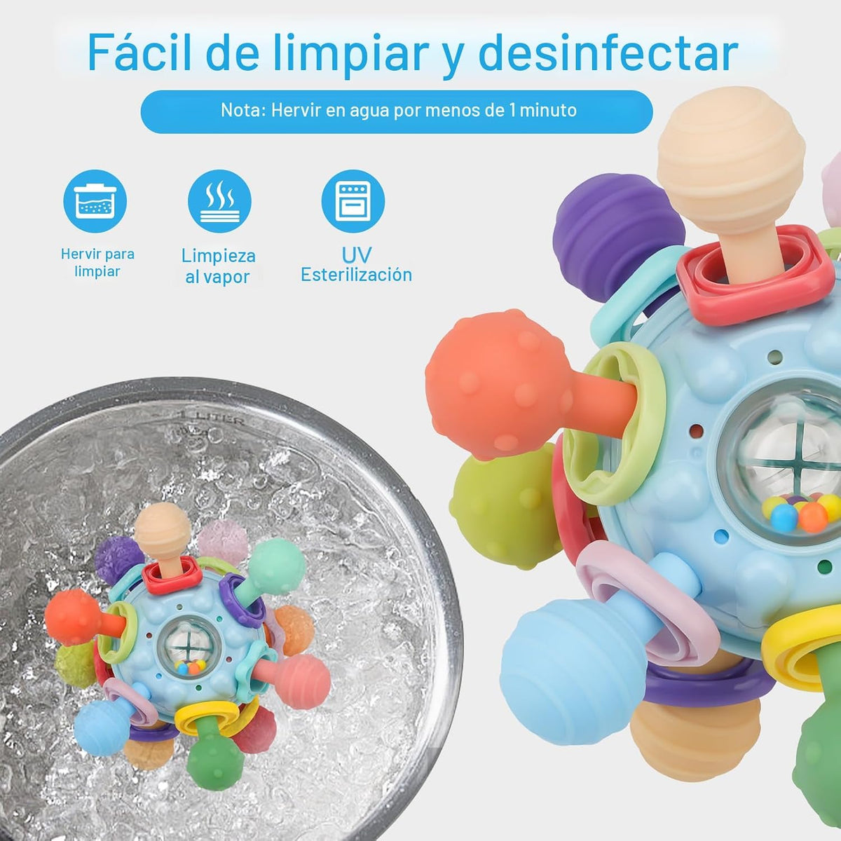 Juguetes Sensoriales Montessori para Bebés de 0-6 6-12 Meses, Morde...