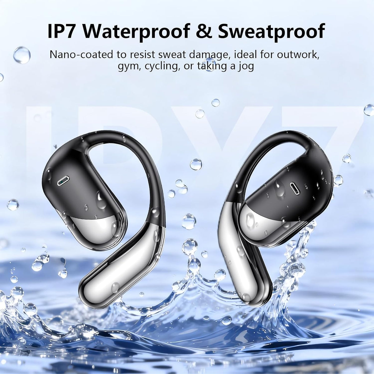 Auriculares inalámbricos con clip para la oreja abiertos, auricular...