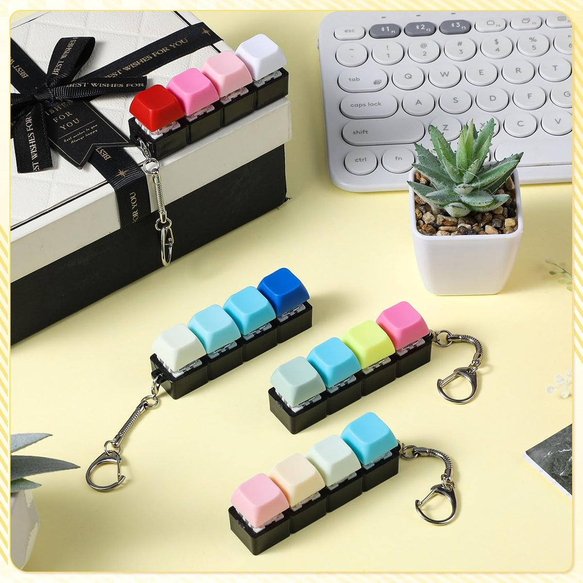 Halloscume 4 piezas de juguete para ansiedad con teclado, 4 en 1 Cl...